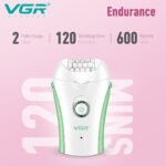 ⁦ماكينة إزالة الشعر VGR بروفيشنال – V-705 مكنه حريمي بلون أبيض وبينك⁩ - الصورة ⁦5⁩