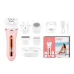 ⁦مجموعة أدوات الحلاقة VGR V-751 – 5 ملحقات بلون بينك وأبيض⁩ - الصورة ⁦3⁩