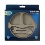 ترو جولد طقم سيليكون طبق ملعقة شوكة